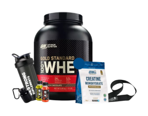 gold standard whey 5lb + creatina applied nutrition 150g + shaker o straps o portaprote + 1 x b