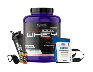 prostar whey 5lb + creatina applied nutrition 150g + shaker o straps o portaprote + 1 x b