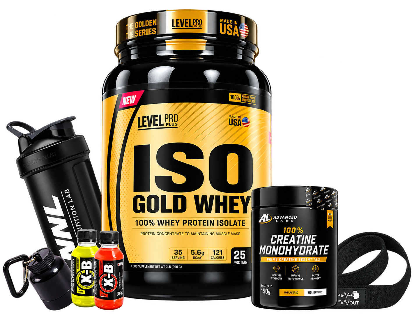 iso gold 2.4lb + creatina advanced labs 150g + shaker o straps o portaprote+ 1 x b iso gold 2.4lb + creatina advanced labs 150g + shaker o straps o portaprote+ 1 x b