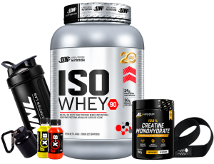 iso whey 1.1kg + creatina advanced labs 150g + shaker o straps o portaprote + 1 x b
