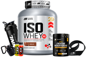 iso whey 2.5 kg chocolate + creatina advanced labs 150g + shaker o straps o portaprote + 1 x b