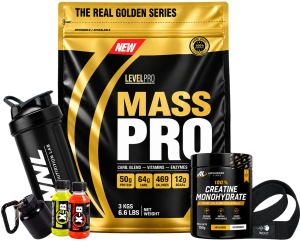 mass pro 6.6lb + creatina advanced labs 150g + shaker o straps o portaprote + 1 x b